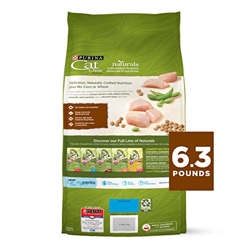 Purina Cat Chow Grain Free, Natural Dry Cat Food, Naturals With Real Chicken - 6.3 lb. Bag
