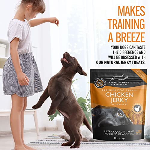 Emmy's Best #1 Premium Chicken Jerky Dog Treats Made in USA Only All Natural - No Fillers, Additives or Preservatives