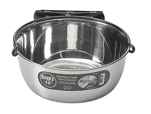 MidWest Homes for Pets Snap'y Fit Stainless Steel Food Bowl / Pet Bowl, 2 qt. for Dogs & Cats (42), Silver