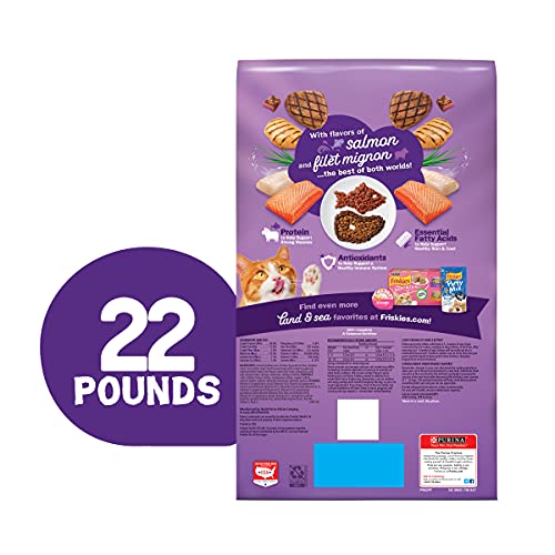 Friskies Dry Cat Food, Surfin' & Turfin' Favorites, 22 Lb Bag