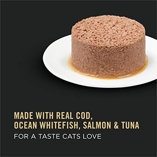 Purina Pro Plan Grain Free Senior Pate Wet Cat Food Variety Pack, PRIME PLUS Seafood Favorites - (2 Packs of 12) 3 oz. Cans