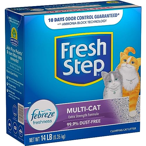 Fresh Step Multi-Cat with Febreze Freshness, Clumping Cat Litter, Scented, 14 Pounds