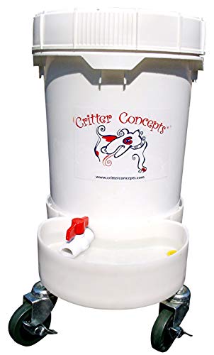 Critter Concepts Dog Water Dispenser 5 Gallon Automatic Waterer for Thirsty Dogs  Large Rolling Pet Fountain Dog Water Bowl, Anti-Fall Indoor/Outdoor Self-Dispensing Gravity Design, Easy to Clean