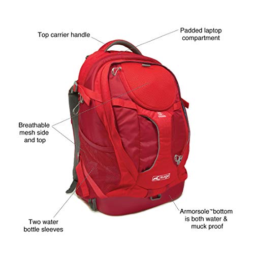 Kurgo Dog Carrier Backpack for Small Dogs and Cats, G-Train Pet Backpack Carrier, Airline Approved, Cat Backpack, Small Dog Backpack for Hiking and Travel, Waterproof Bottom, Chili Red (K01909)