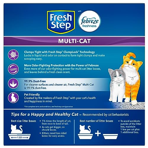 Fresh Step Multi-Cat with Febreze Freshness, Clumping Cat Litter, Scented, 14 Pounds