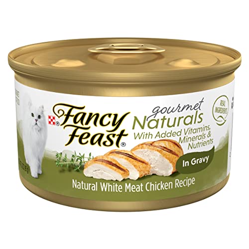 Purina Fancy Feast Natural Wet Cat Food, Gourmet Naturals White Meat Chicken Recipe in Gravy - (12) 3 oz. Cans