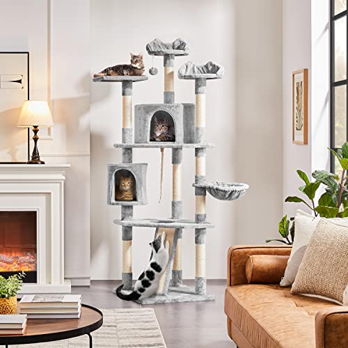 YAHEETECH 79 inches Multi-Level Cat Tree Condo with Scratching Post Pet Stand Play House Furniture Kitten Kitty Activity Tower