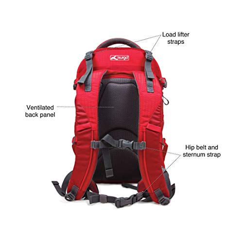 Kurgo Dog Carrier Backpack for Small Dogs and Cats, G-Train Pet Backpack Carrier, Airline Approved, Cat Backpack, Small Dog Backpack for Hiking and Travel, Waterproof Bottom, Chili Red (K01909)