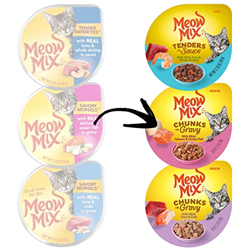 Meow Mix Seafood Selections Wet Cat Food, Variety Pack, 2.75 Ounce Cup (Pack of 24)