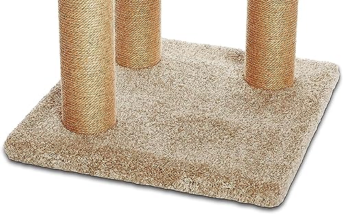 AmazonBasics Large Cat Condo Tree Tower with Scratching Post - 18 x 18 x 46 Inches, Beige