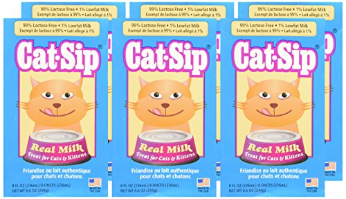 (6 Pack) Cat Sip Real Milk Treat for Cats and Kittens, 8 Ounces each