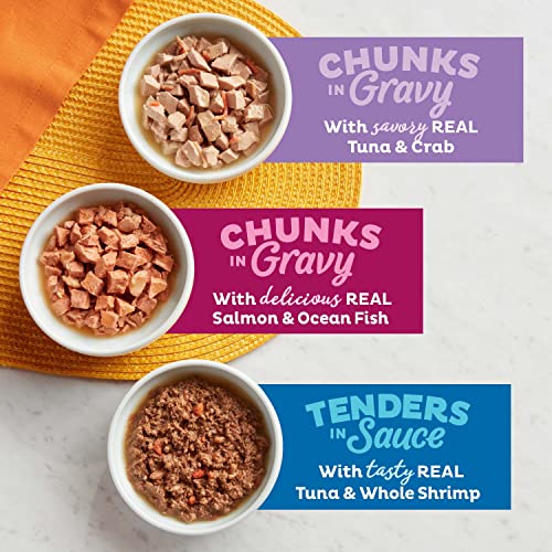 Meow Mix Seafood Selections Wet Cat Food, Variety Pack, 2.75 Ounce Cup (Pack of 24)