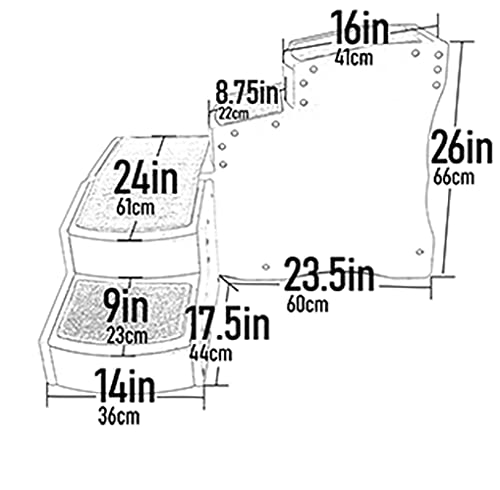 Pet Gear Easy Step Bed Stair for Cats/Dogs with Storage Compartment, Removable Washable Carpet Treads, Space-Saving Multi-Position Design