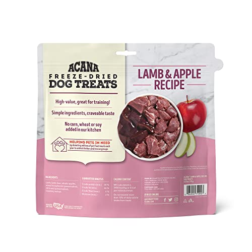 ACANA Singles Limited Ingredient Freeze-Dried Dog Treats, Lamb & Apple, Biologically Appropriate & Grain Free