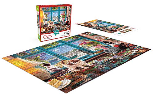 Buffalo Games - Cats Collection - Puzzler's Desk - 750 Piece Jigsaw Puzzle