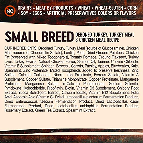 Wellness CORE Rawrev Natural Grain Free Small Breed Dry Dog Food, Original Turkey & Chicken With Freeze Dried Turkey, 4-Pound Bag