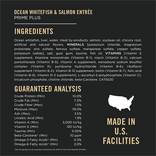 Purina Pro Plan Grain Free Senior Pate Wet Cat Food Variety Pack, PRIME PLUS Seafood Favorites - (2 Packs of 12) 3 oz. Cans