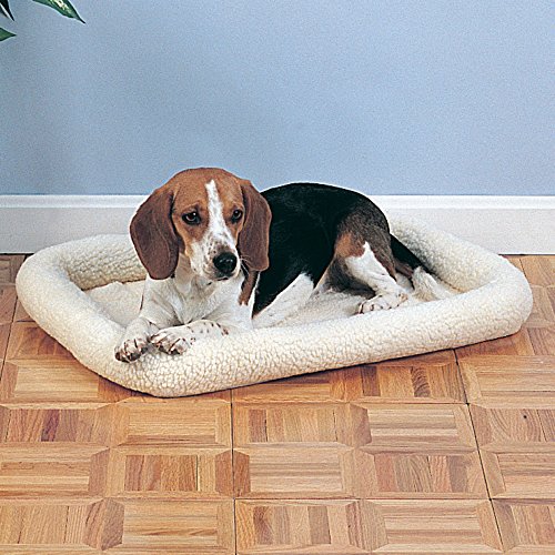 Slumber Pet Sherpa Crate Beds - Comfortable Bumper-Style Beds for Dogs and Cats, Medium, Natural Beige