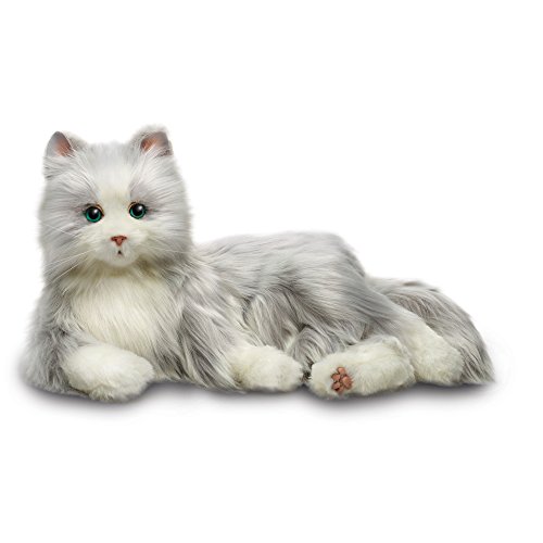 Ageless Innovation | Joy For All Companion Pets | Silver Cat with White Mitts | Lifelike & Realistic | Comfort, Joy & Companionship