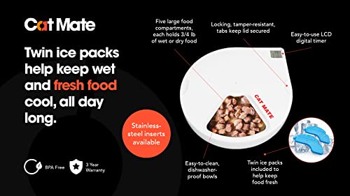 Cat Mate C500 Automatic Pet Feeder with Digital Timer for Cats and Small Dogs