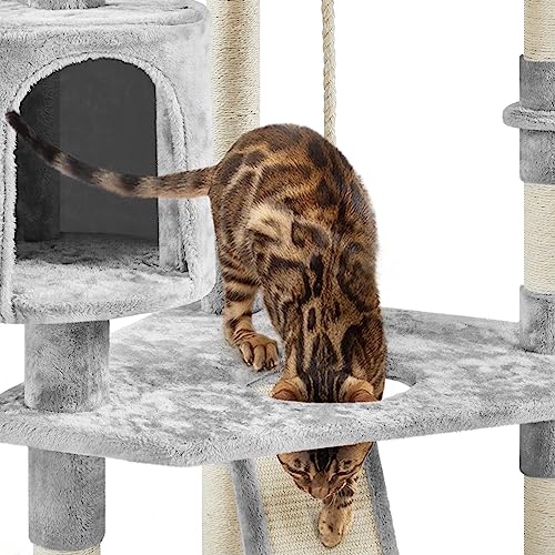 YAHEETECH 79 inches Multi-Level Cat Tree Condo with Scratching Post Pet Stand Play House Furniture Kitten Kitty Activity Tower