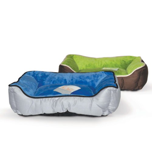 K&H Manufacturing Self-Warming Lounge Sleeper Pet Bed, Mocha/Green, Small