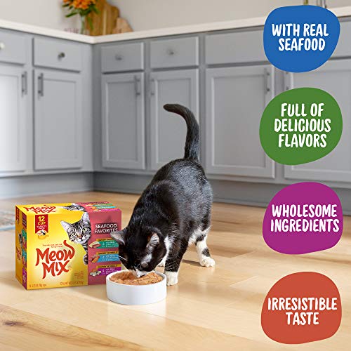 Meow Mix Seafood Selections Wet Cat Food, Variety Pack, 2.75 Ounce Cup (Pack of 24)