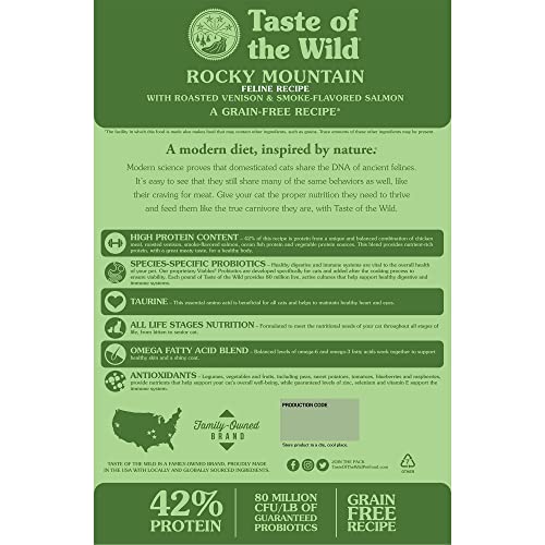 Taste of the Wild Grain Free High Protein Real Meat Recipe Rocky Mountain Premium Dry Cat Food