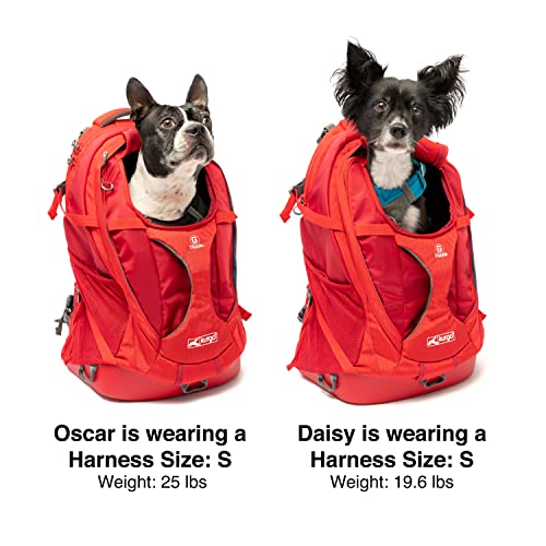 Kurgo Dog Carrier Backpack for Small Dogs and Cats, G-Train Pet Backpack Carrier, Airline Approved, Cat Backpack, Small Dog Backpack for Hiking and Travel, Waterproof Bottom, Chili Red (K01909)
