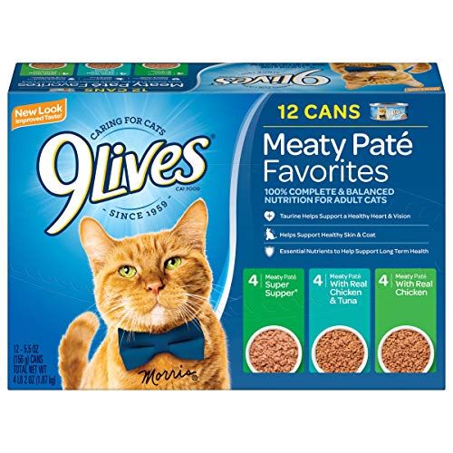 9Lives Paté Favorites Wet Cat Food Variety Pack, 5Oz Cans (Pack Of 12), Pack