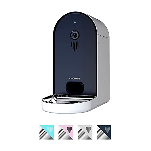 DOGNESS Automatic WiFi Dog/Cat Smart Camera Feeder - 6.5Lbs Large Capacity App Control Food Dispenser with WiFi, Portion Control, Voice Recording, Camera, Timer Programmable - Dark Blue