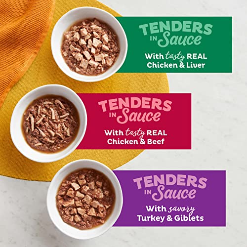Meow Mix Tender Favorites Wet Cat Food, Poultry & Beef Variety Pack, 2.75 Ounce Cup (Pack of 24)