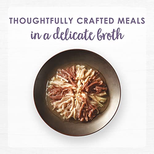 Purina Fancy Feast Natural Broth Wet Cat Food, Purely Natural White Meat Chicken & Shredded Beef Entrée - (10) 2 oz. Trays