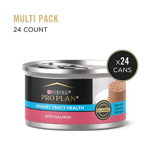 Purina Pro Plan Urinary Tract Health Pate Wet Cat Food, FOCUS Urinary Tract Health Formula With Salmon - (24) 3 oz. Pull-Top Cans, PRO PLAN Adult UTH Salmon