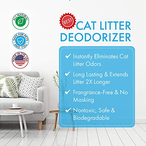 NonScents Cat Litter Deodorizer  Litter Box Odor Eliminator  Fragrance Free  Longer Kitty Litter Life