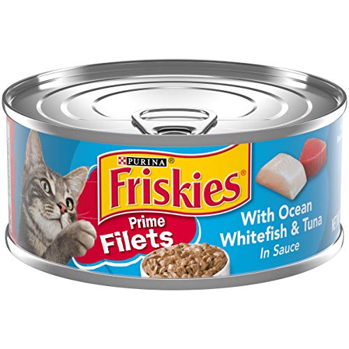 Purina Friskies Wet Cat Food, Prime Filets With Ocean Whitefish & Tuna in Sauce - (24) 5.5 oz. Cans
