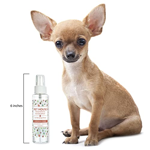 One Fur All Pet House Pet Friendly Freshening Room Spray in 6 Fragrances - Non Toxic - Concentrated Air Freshening Spray Neutralizes Pet Odor  Effective, Fast-Acting  4 oz - Pack of 2 (Mango Peach)