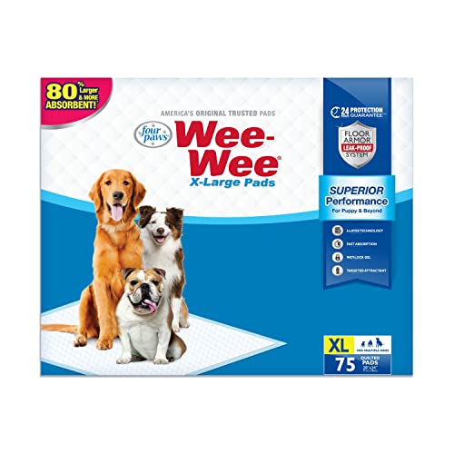 Wee-Wee Puppy Training Pee Pads 75-Count 28" x 34" X-Large Size Pads for Dogs