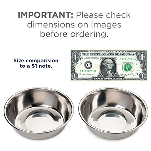Bonza Two Piece Replacement Stainless Steel Dog Bowls for Pet Feeding Station. For Small Dogs and Cats,12oz