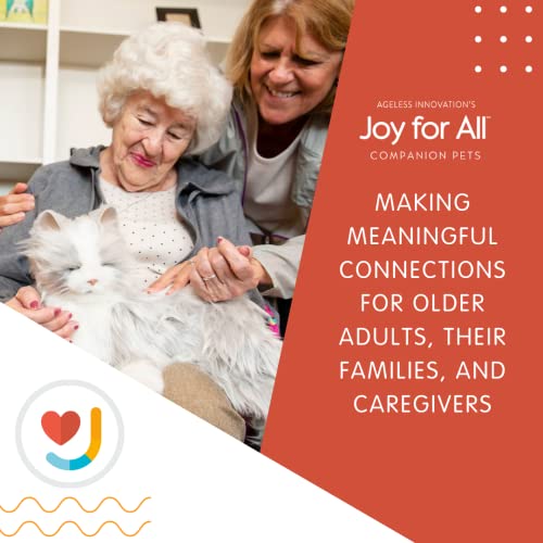 Ageless Innovation | Joy For All Companion Pets | Silver Cat with White Mitts | Lifelike & Realistic | Comfort, Joy & Companionship