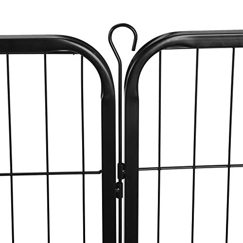 ZENY 31'' W x 24'' H Foldable Metal Exercise Pen & Pet Playpen Puppy Cat Exercise Fence Barrier Playpen Kennel - 16 Panels