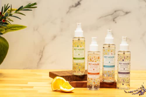 One Fur All Pet House Pet Friendly Freshening Room Spray in 6 Fragrances - Non Toxic - Concentrated Air Freshening Spray Neutralizes Pet Odor  Effective, Fast-Acting  4 oz - Pack of 2 (Mango Peach)