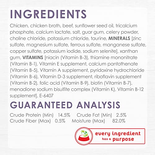 Purina Fancy Feast Natural Broth Wet Cat Food, Purely Natural White Meat Chicken & Shredded Beef Entrée - (10) 2 oz. Trays