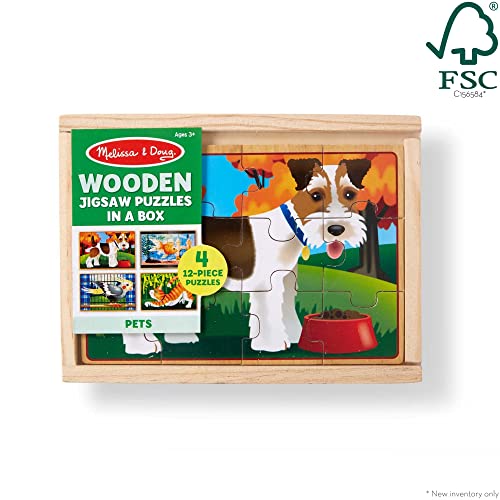 Melissa & Doug Wooden Jigsaw Puzzles in a Box - Pets