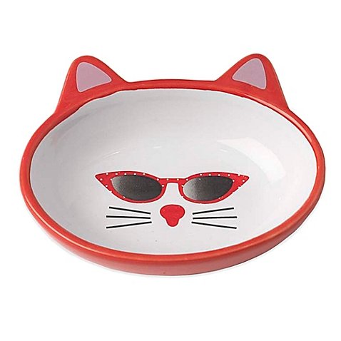 Petrageous Mon Ami Gigi Pet Bowl in Red/White