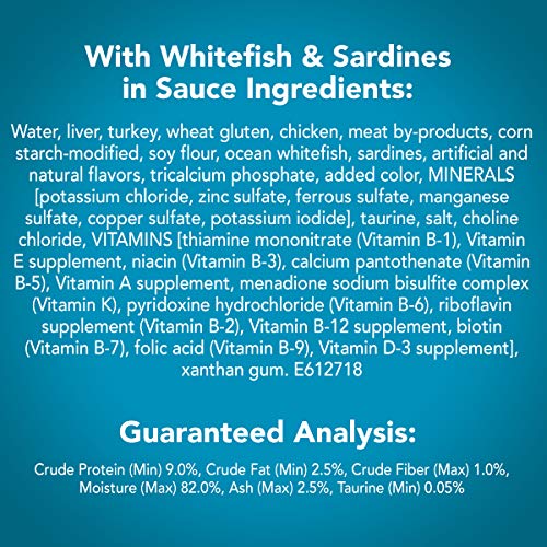 Purina Friskies Wet Cat Food, Shreds With Whitefish & Sardines in Sauce - 5.5 oz. Cans (Pack of 24)