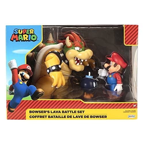 Nintendo Super Mario Bowser Vs Mario Diorama Figure 3 Pack