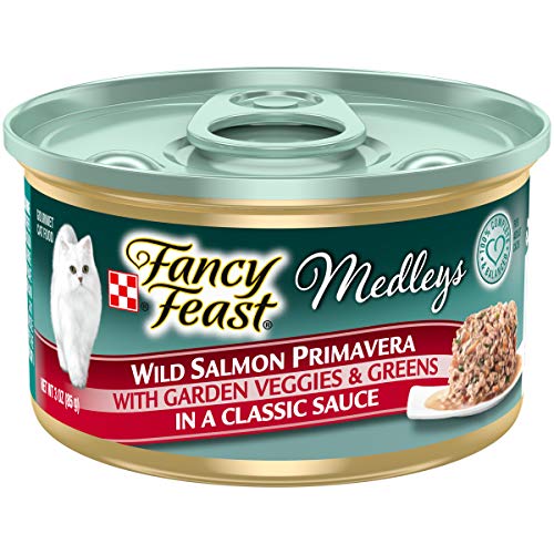 Purina Fancy Feast Wet Cat Food, Medleys Wild Salmon Primavera With Garden Veggies & Greens in Sauce - (24) 3 oz. Cans