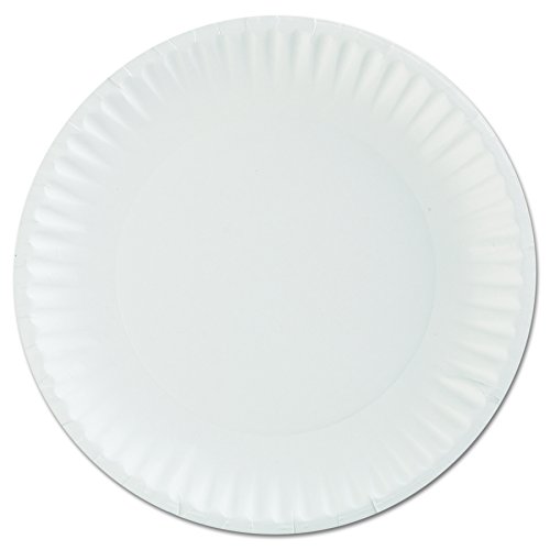 AJM Packaging Corporation PP9GRAWH Paper Plates, 9" Diameter, White, 12 Packs of 100 (Case of 1200)
