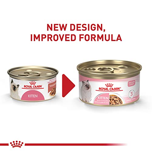 Royal Canin Feline Health Nutrition Kitten Thin Slices In Gravy Canned Cat Food, 3 oz Can (Pack of 24)